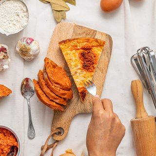 Quiche de sobrasada y cebolla caramelizada