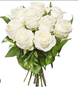 9 białych róż 