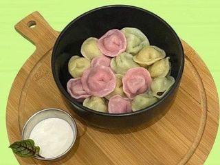 Пельмені кольорові зі сметаною (170/50g)