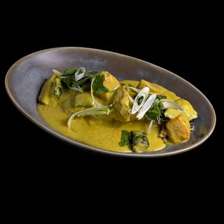 Pollo curry amarillo a baja temperatura