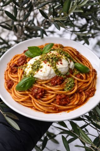 Spaghetti Nduja e Burrata