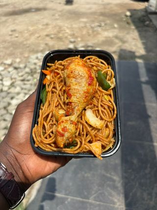 Spaghetti and Chicken combo
