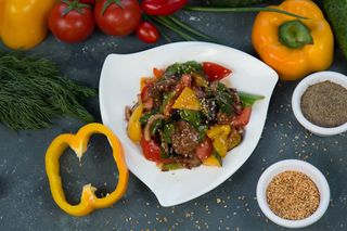 Салат "Баклажаны с мясом"