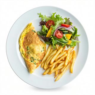 Plato De Tortilla Francesa, Patatas Y Ensaladilla