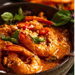 Plato De langostinos Al Estilo Panang