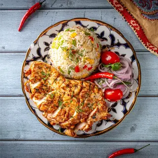 КУРИЦА НА ОГНЕ С РИСОМ
