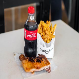 1/4 chicken mega + 2 choices of sides & soda