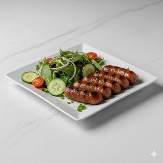 Plato De Ensalada + Salchichas