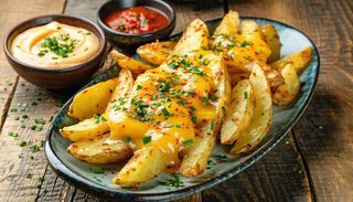 Cartofi wedges cu cașcaval