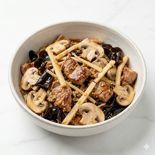 Porc cu ciuperci si bambus