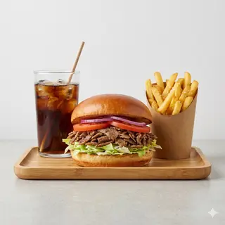 Menú Hamburguesa + Patatas + Bebida