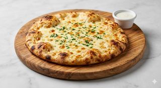 Cheese naan al pezzo
