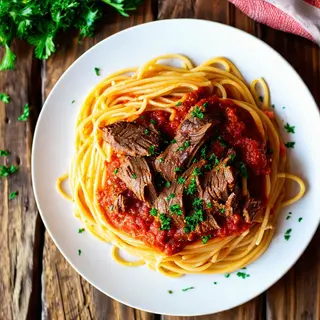 Spaghetti + Goat