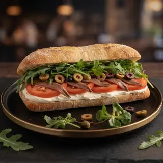 Bocadillo De Queso Y Anchoas