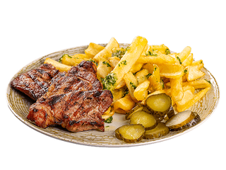 Meniu Pulpă dezosată la Gratar  cu cartofi 400 Gr