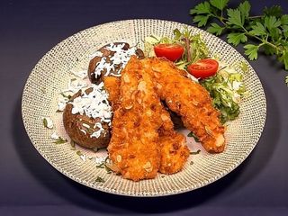 Șnițel de pui cu cartofi zdrobiți (510g)