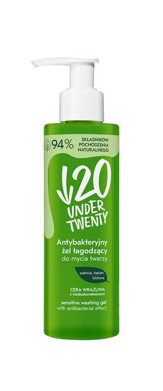 Gel pentru curatare faciala cu efect antibacterian Under20, 190ml