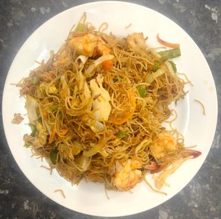 Fideos Chinos Con Gambas