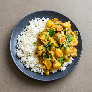 Coconut Chicken Curry With Coconut Rice