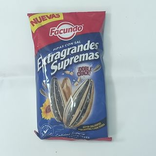 Pipas saladas Facundo extragrandes supremas. 80g.