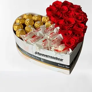 boite Coeur en fleurs et  Chocolat 