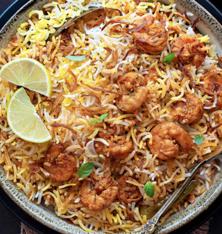 Prawn biryani