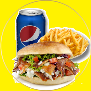 Menú Kebab  especial dentro de patatas fritas 