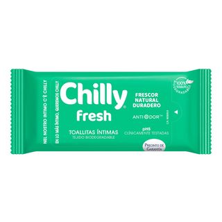 Gel Toallitas Íntimas Chilly Desechables Por El Wc Fórmula Fresca Envase 12 Uds