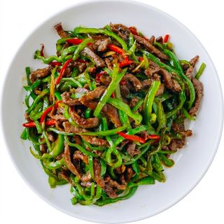 Beef Flakes In Green Pepper
