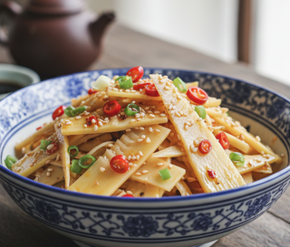 Bambú chino con aceite