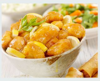 Pollo con salsa limón