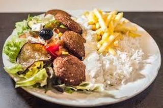 Menú Plato Con Arroz Y Falafel (5 Uds.)