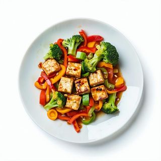 E008 Tonfu saltati con verdure miste