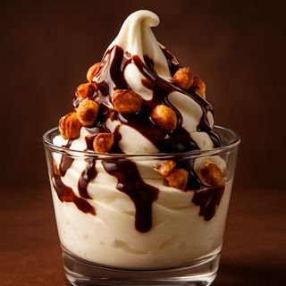 Yogurt gelato cioko fondente - Cioko fondente, scaglie fondente, arachidi pralinate