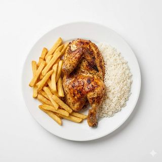 1/2 Pollo Al'ast Con Patatas Y Arroz