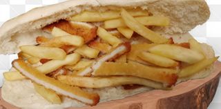 Panino kebab con patatine