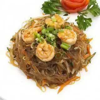 185. Spaghetti di soia con gamberi