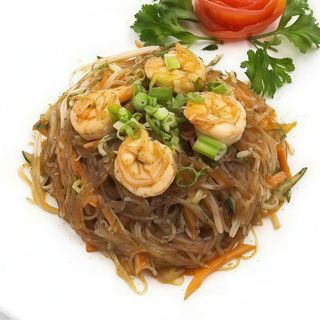 185. Spaghetti di soia con gamberi