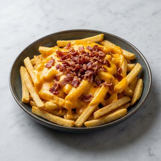 Patatine classiche + cheddar e bacon