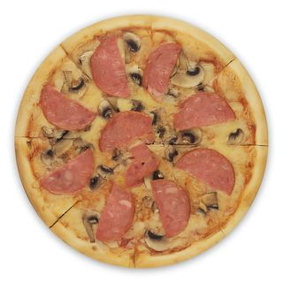 Пицца с ветчиной и грибами