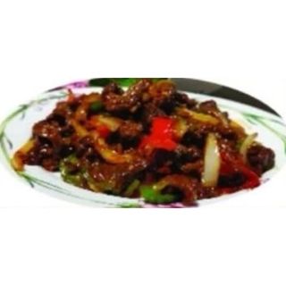 Ternera Con Salsa Picante De La Casa Y Verdura