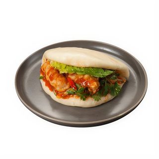 Pan bao con langostino frito