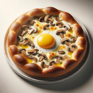 Pide z pieczarkami, serem, jajkiem