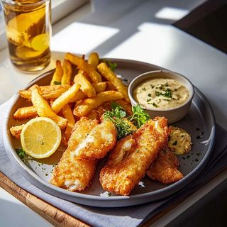 Plain Fish Fingers With Chips