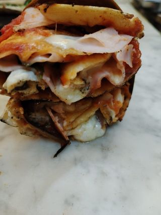 Piadina speck e mousse di pistacchio