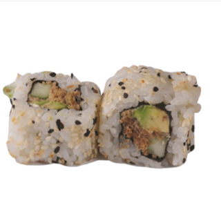 California de atún cocido con aguacate y pepino