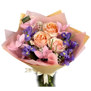 Buchet de trandafiri si iris