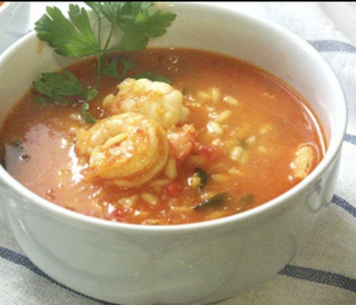 Sopa de gambas y ajo