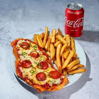 Menú Coca Cola Milanesa de Ternera Pepperoni