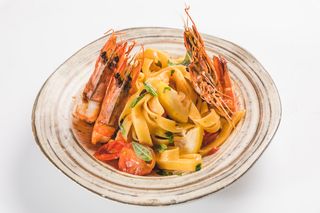 Tagliatelle con Gamberi/Tagliatelle cu creveti